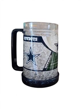 Dallas Cowboys NFL Crystal Freezer Mug 16oz -Gel Ice Beer Mug w/ Handle -Offical